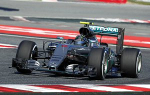 Nico Rosberg durante la carrera del GP Espaa 2016