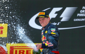 Max Verstappen celebra su primera victoria en la Frmula 1, en el GP...