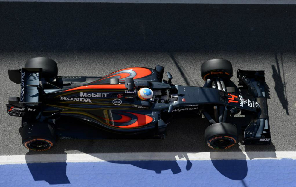 Alonso, durante el pasado Gran Premio de Espaa.