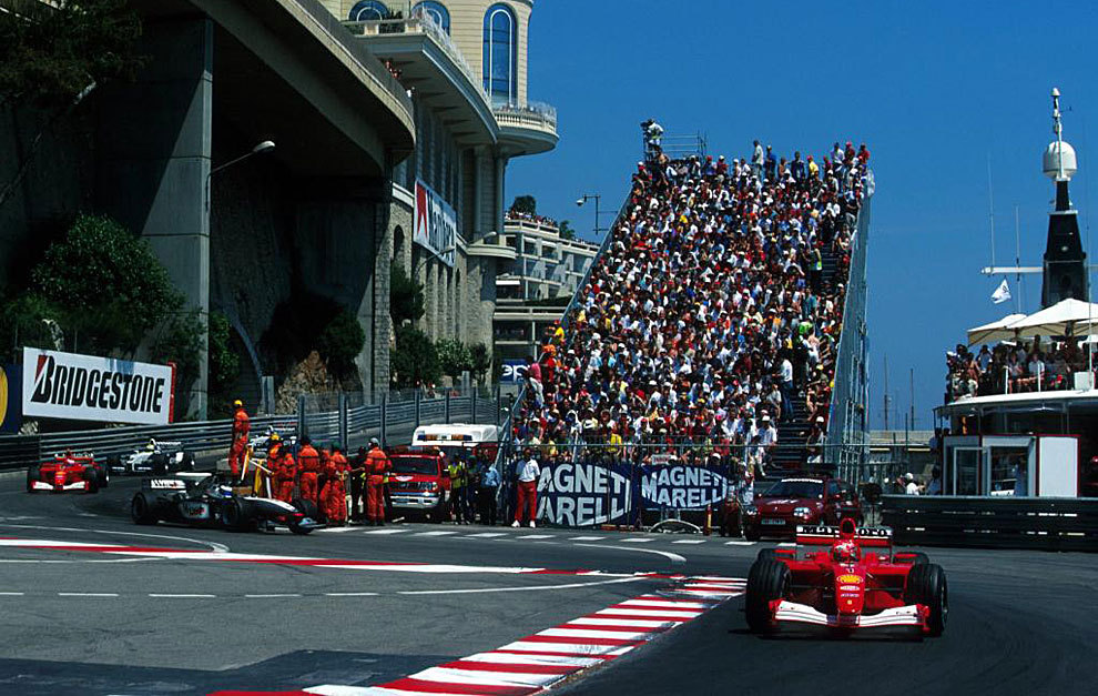 Schumacher, durante el GP de Mnaco de 2001, el ltimo conquistado...
