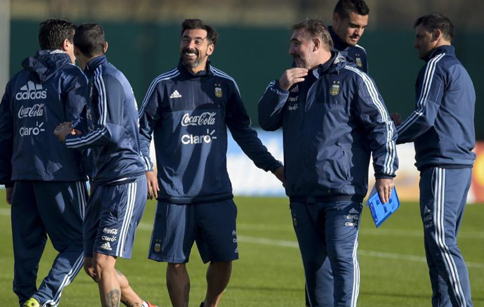 Lavezzi en un entrenamiento con Argentina