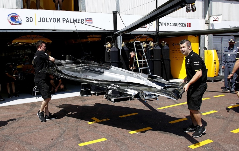 El suelo del Renault F1 de Jolyon Palmer