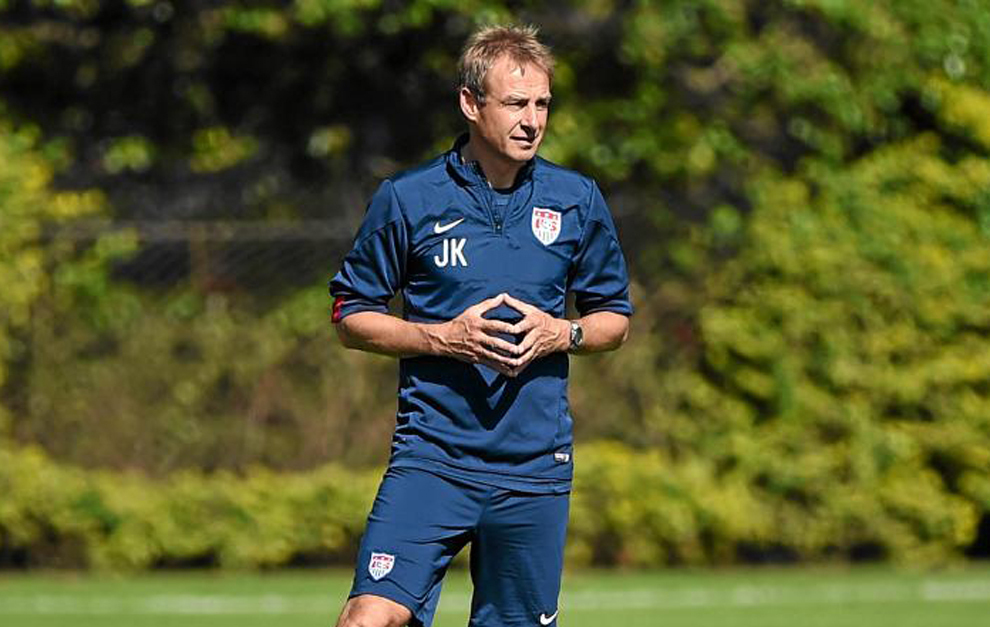 Klinsmann, en un entrenamiento con Estados Unidos.