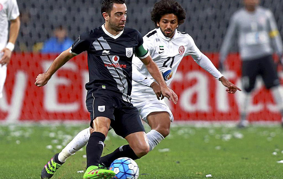 Xavi Hernndez durante un partido con su actual equipo qatar.