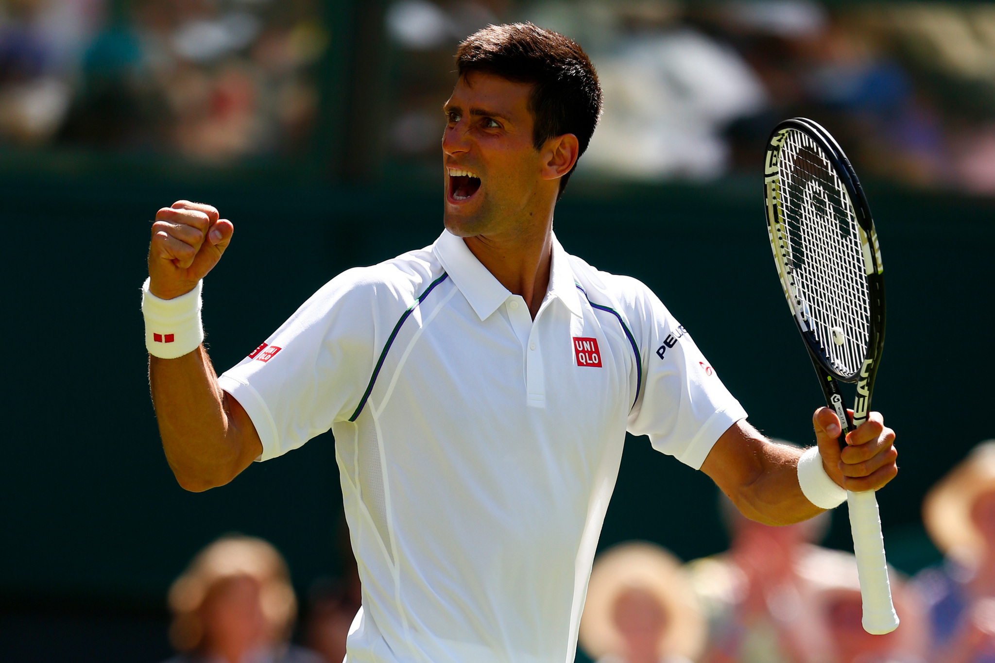 Djokovic durante un partido en Wimbledon 2015.