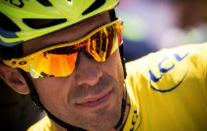 Alberto Contador durante la segunda jornada del Critrium Dauphin.