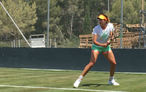 Garbie Muguruza entrenando en Mallorca.