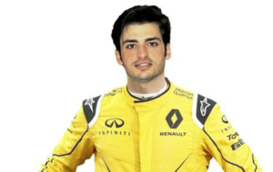 Carlos Sainz vestido con el amarillo de Renault F1