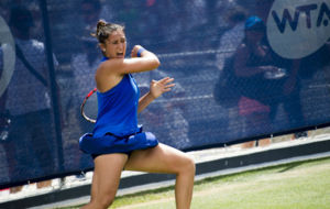 Sara Sorribes durante un partido en el Mallorca Open.