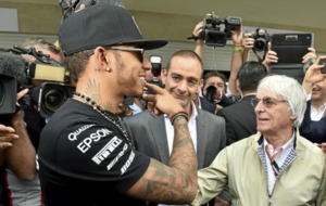 Lewis Hamilton y Bernie Ecclestone, en Bak.