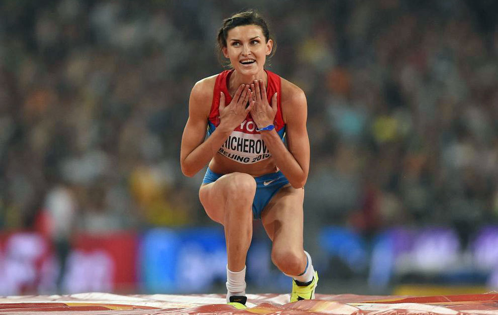 Anna Chicherova en el Mundial de atletismo de Pekn