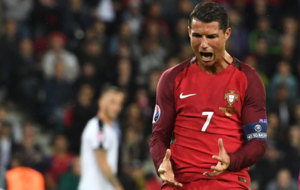 Cristiano Ronaldo tras fallar el penalti contra Austria.