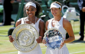 Serena Williams y Garbie Muguruza tras la final 2015
