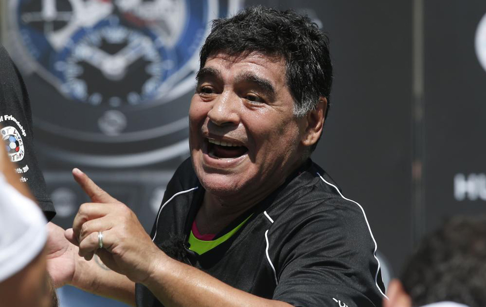 Maradona, durante un acto.