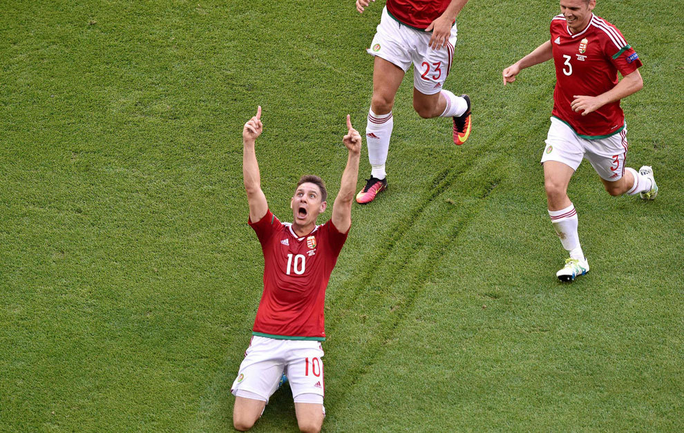 Gera celebra su gol ante Portugal.