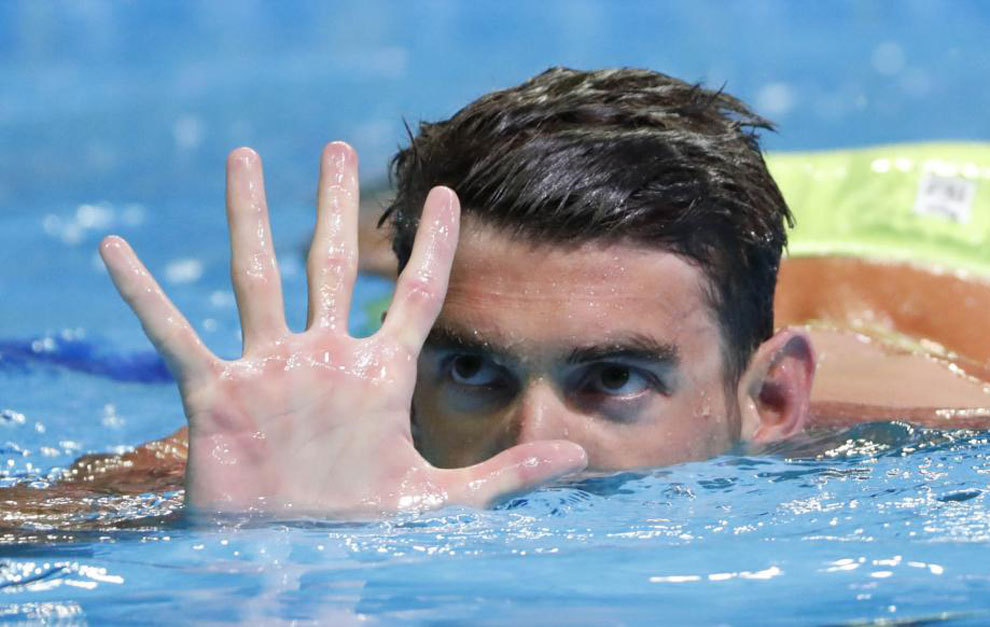 Michael Phelps, tras conseguir clasificarse para sus quintos Juegos...