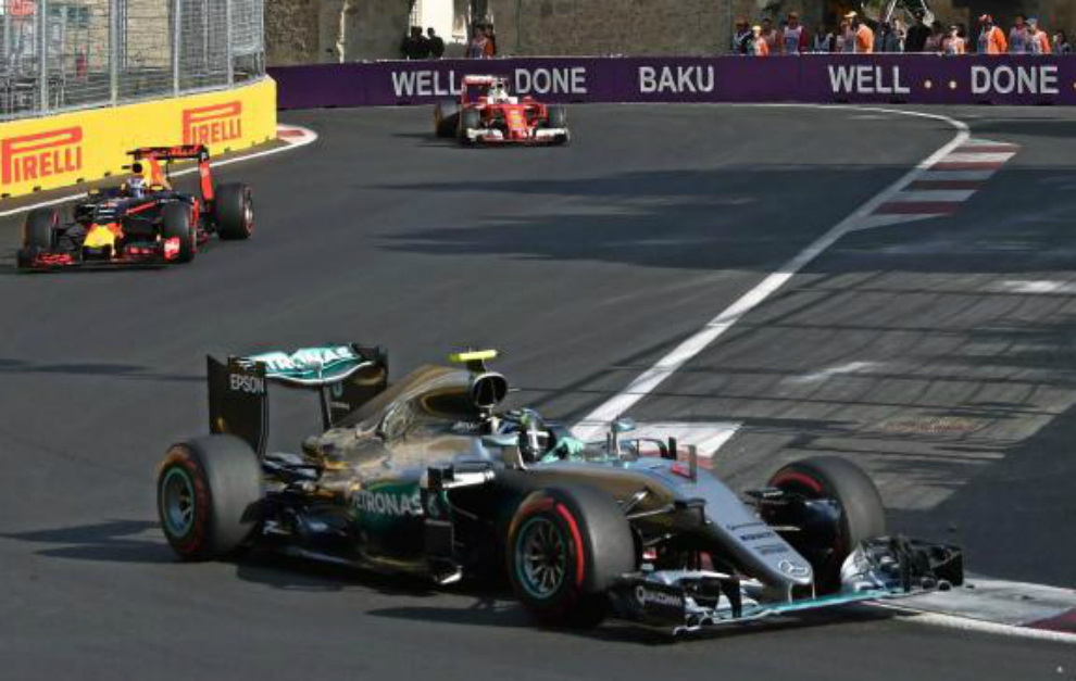 Rosberg en el pasado Gran Premio en Baku