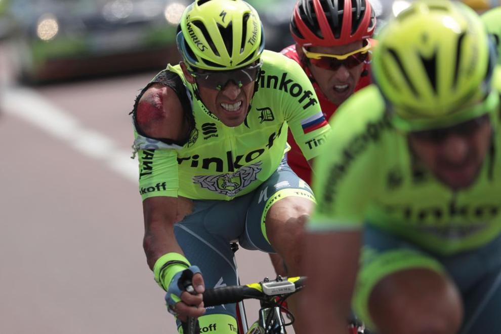 Alberto Contador fue uno de los protagonistas de la jornada despus...