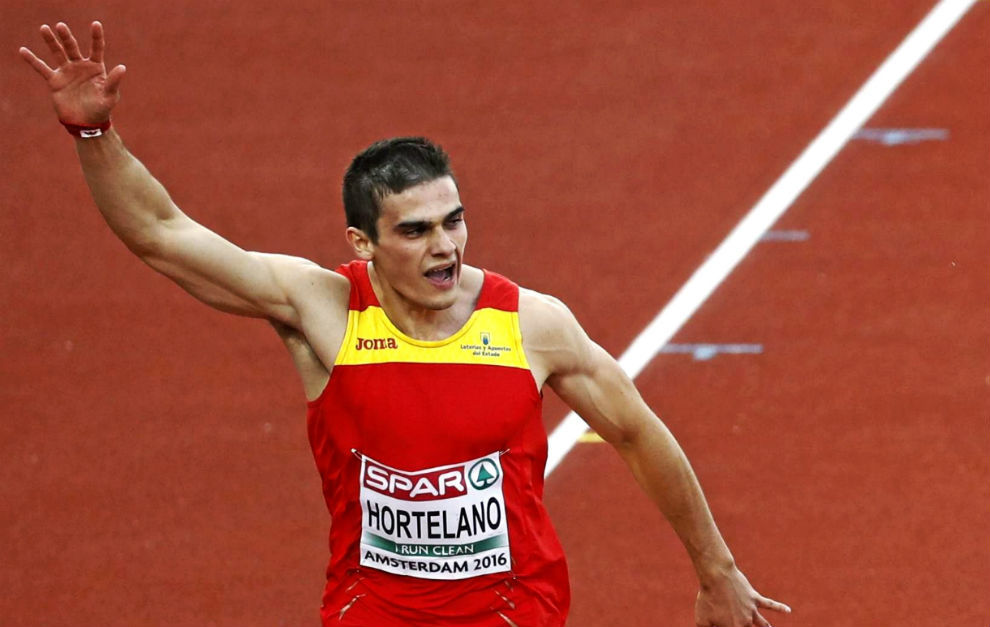 Bruno Hortelano, en la final de los 100 metros.