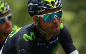 Alejandro Valverde durante la etapa.