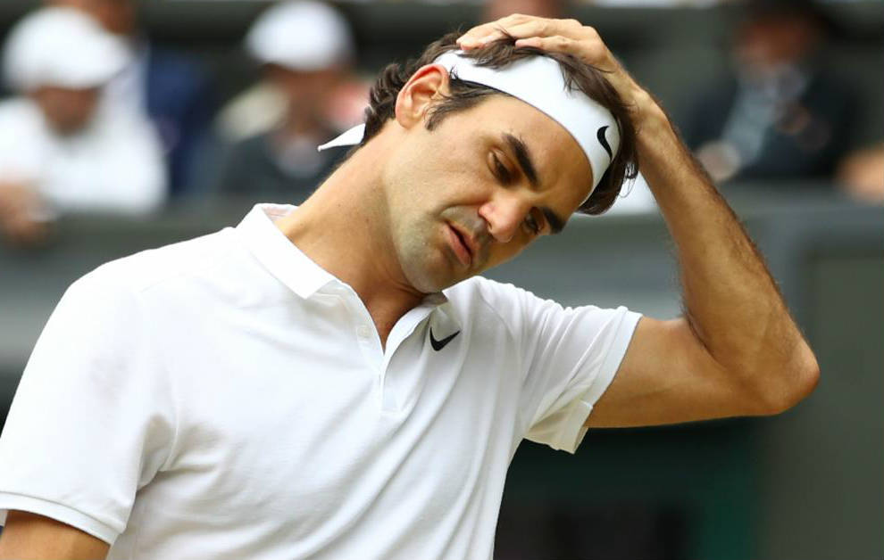 Roger Federer, durante un partido de tenis.