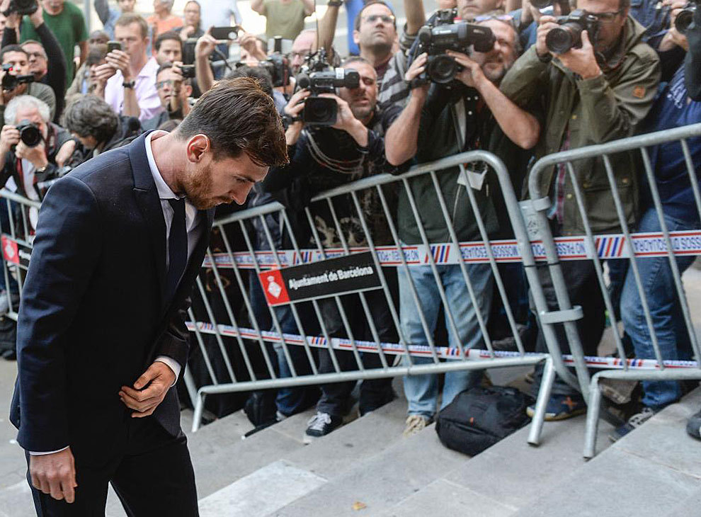 Leo Messi, pensativo, el da que acudi a declarar en el juicio por...