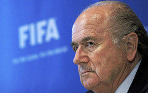 Blatter en una rueda de prensa en 2010