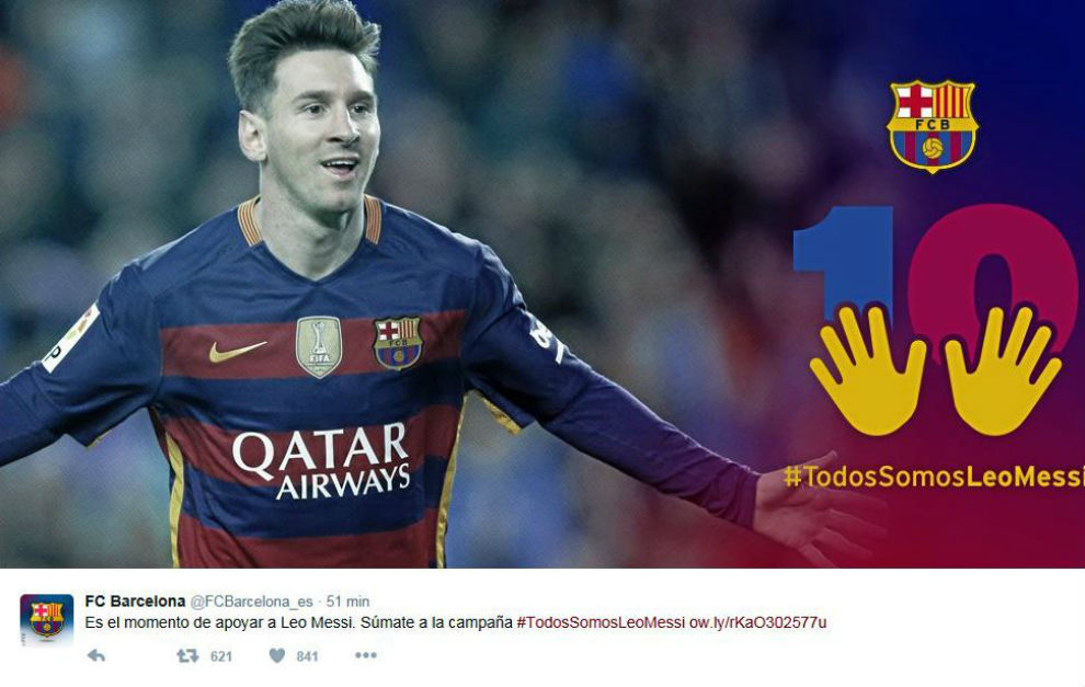 Campaa del FC Barcelona de apoyo a Leo Messi