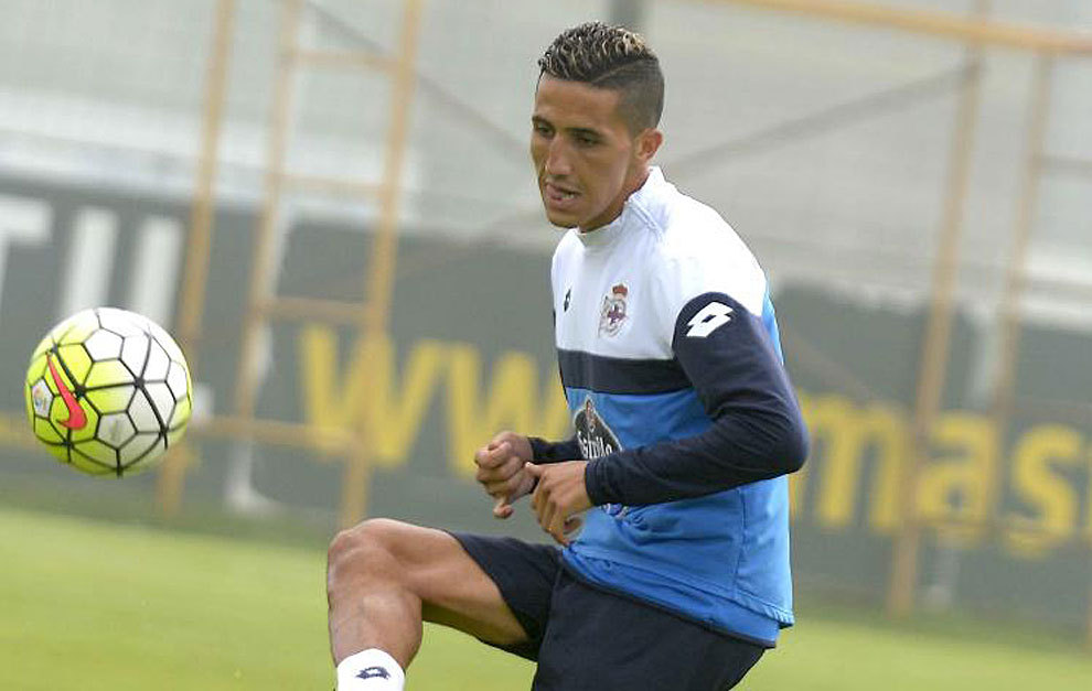 Fajr, en un entrenamiento del Deportivo la pasada temporada.