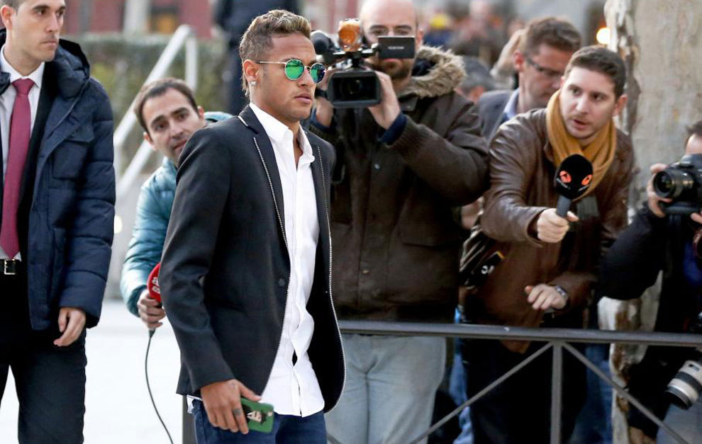 Neymar, a su llegada a la Audiencia Nacional.