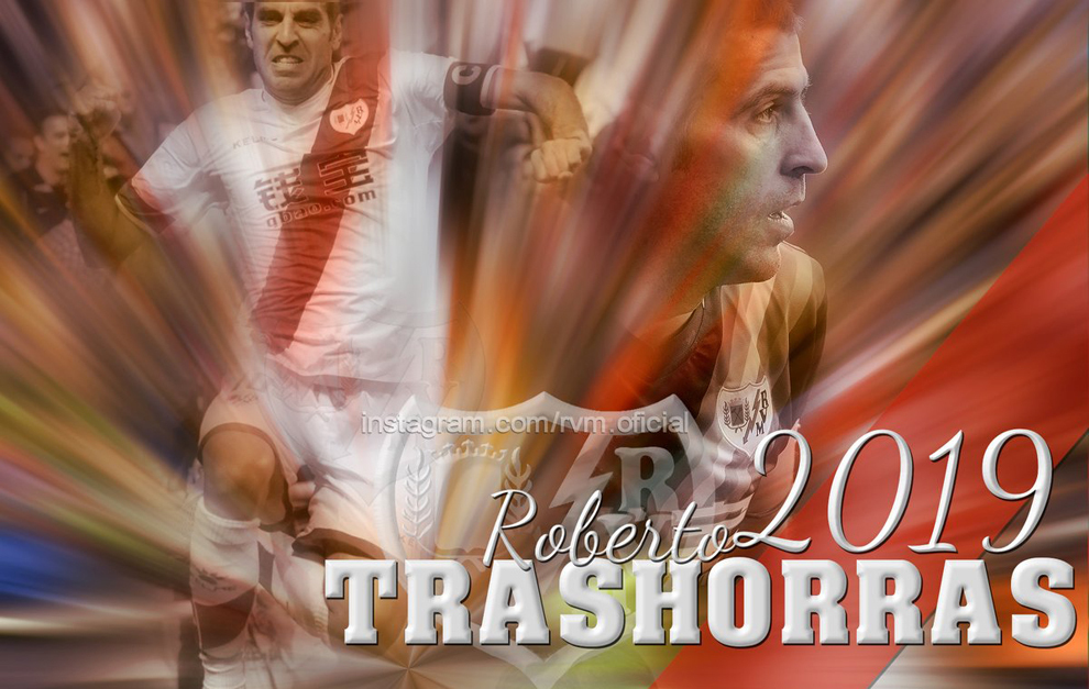 El capitn del Rayo, Roberto Trashorras, renueva hasta 2019.