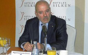 El presidente del CD Tenerife, Miguel Concepcin durante un acto