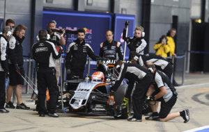 Componentes del equipo Force India, en Silverstone