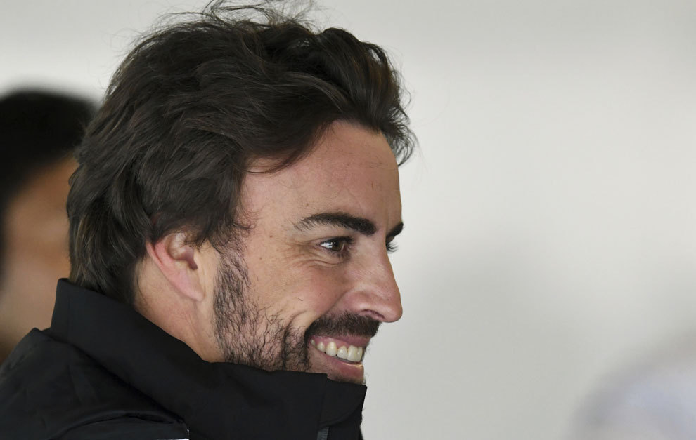 Alonso, durante los test en Silverstone