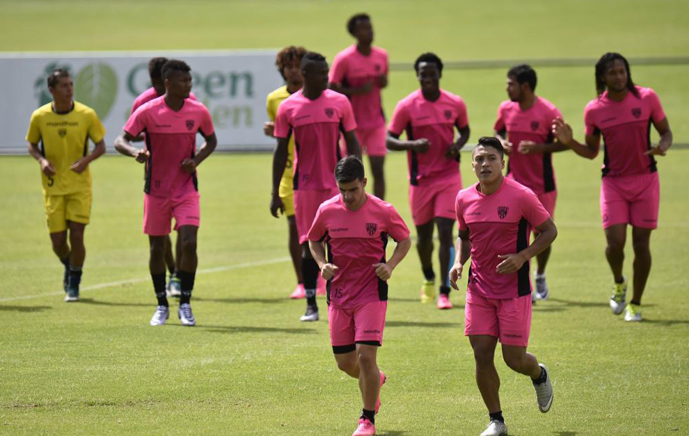 Los jugadores de Independiente del Valle, en un entrenamiento.