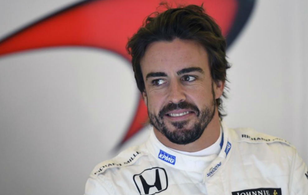 Fernando Alonso durante la sesin de test en Silverstone.