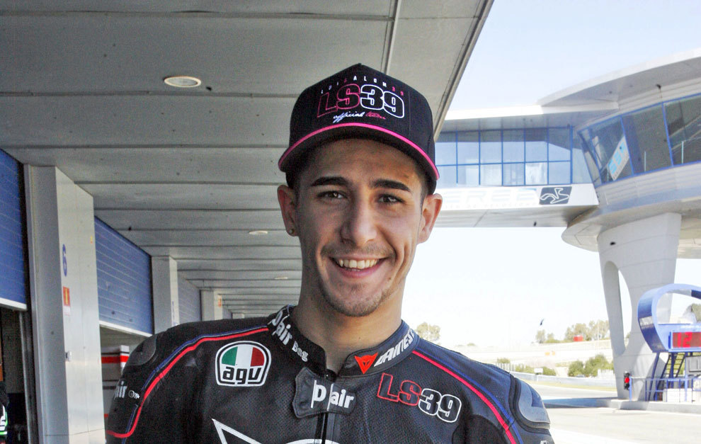Luis Salom en los test oficiales de Jerez en marzo