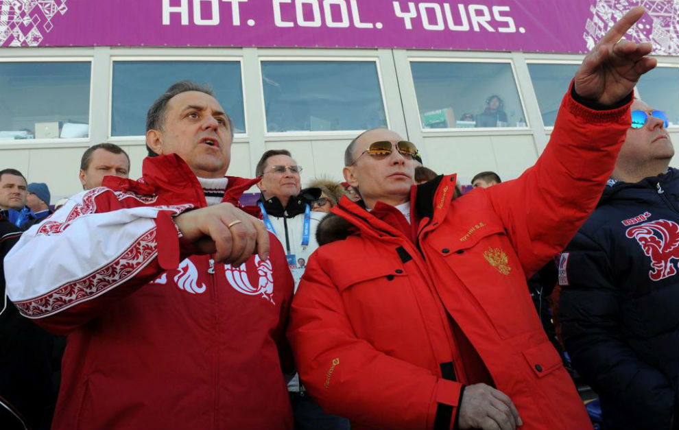 Vladimir Putin con Vitaly Mutko, ministro del deporte ruso