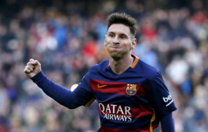 Messi festeja un gol.