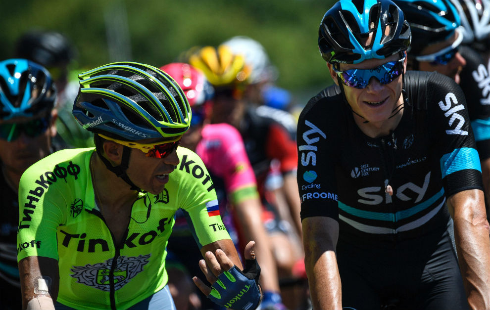 Alberto Contador y Chris Froome, durante el Tour.