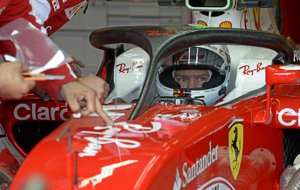 Vettel dispuesto a entrenar con el halo en Silverstone