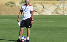 Jorge Sampaoli durante un entrenamiento.