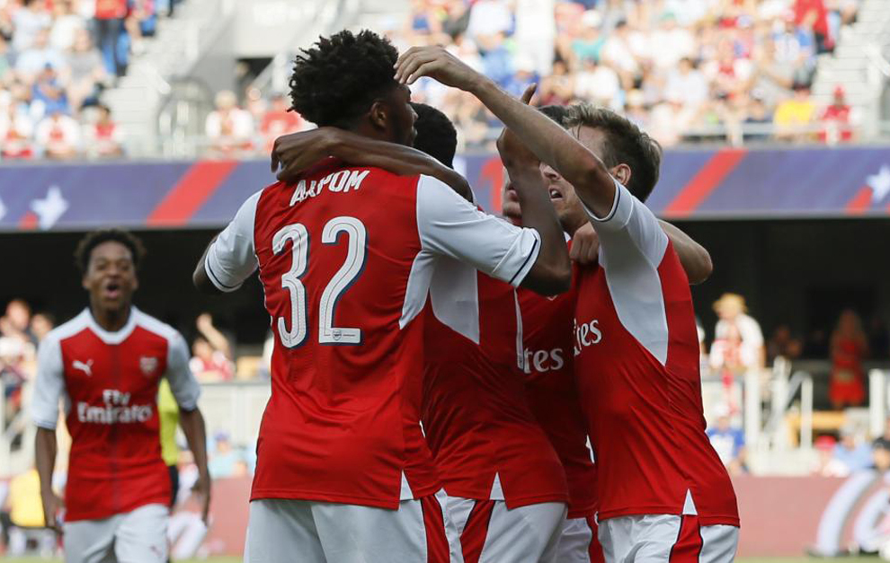 El Arsenal celebra el gol de la victoria