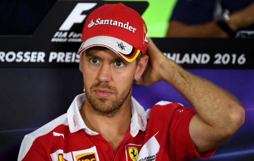 Vettel durante la rueda de prensa previa al Gran Premio de Alemania