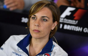 Claire Williams durante la rueda de prensa en Silverstone.