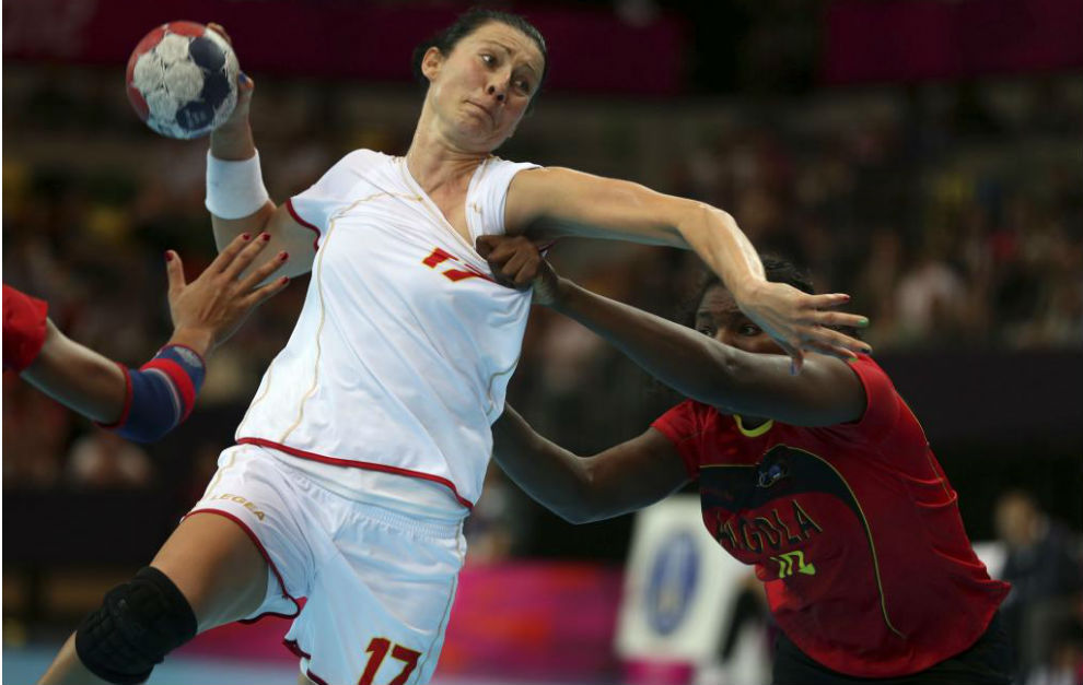 Bojana Popovic, en un partido frente Angola de los Juegos de Londres...