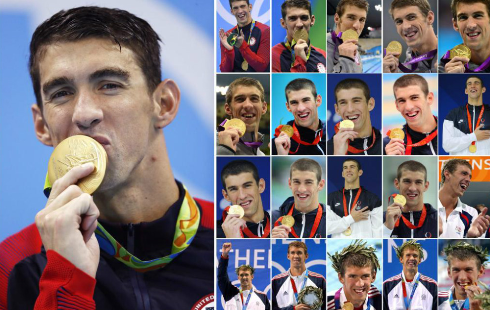 Phelps y sus medallas