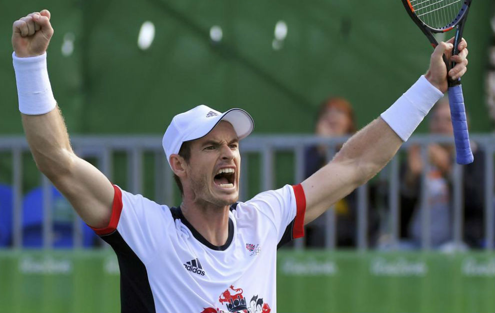 Andy Murray celebrando su pase a semifinales de Rio.