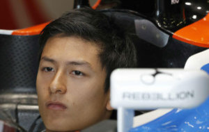 Haryanto en el box de Manor en Silverstone