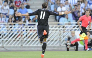 Bale celebra su primer gol con el Real Madrid
